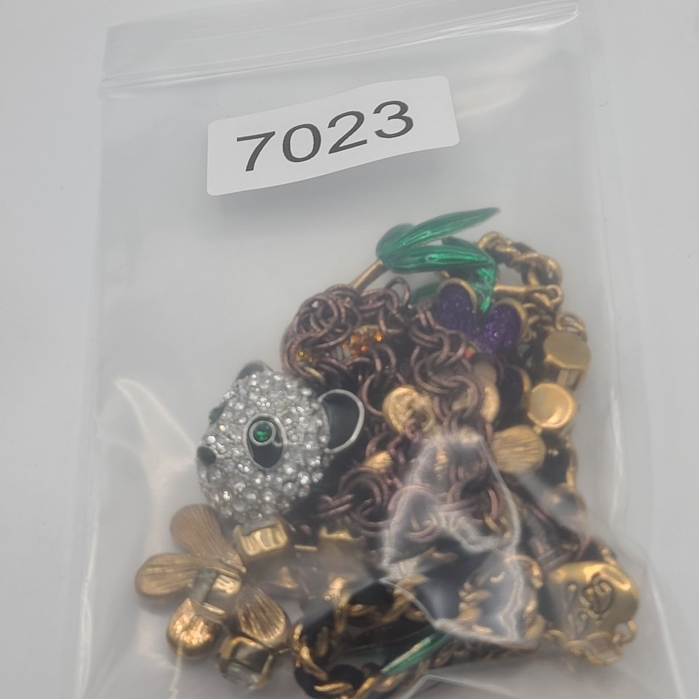 Betsey Johnson Necklace Jungle Monkey Panda Rhinestone 16" - Picture 16 of 16